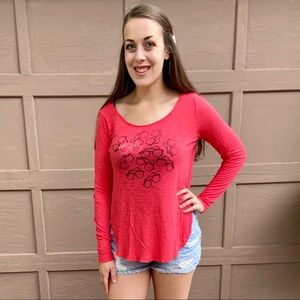Aerie red lounge shirt long sleeve